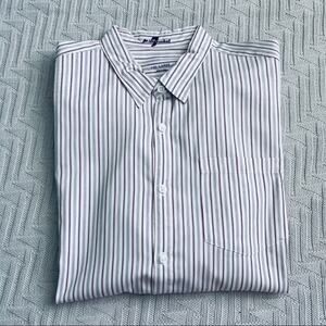 7FAM pink/maroon striped button down